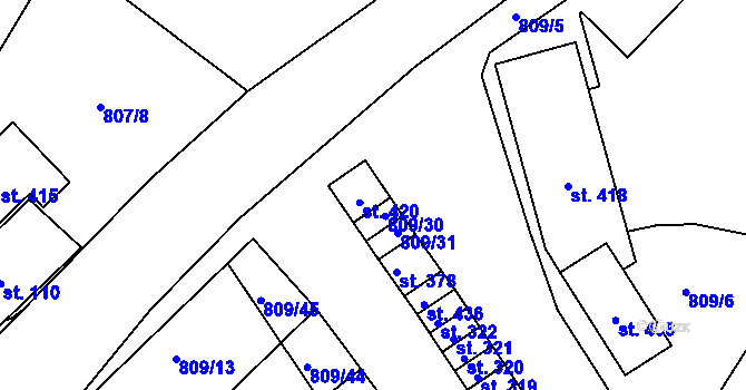 Parcela st. 809/29 v KÚ Hořice na Šumavě, Katastrální mapa