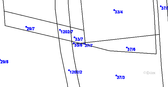 Parcela st. 37/7 v KÚ Hořice na Šumavě, Katastrální mapa