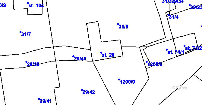 Parcela st. 26 v KÚ Mýto u Hořic na Šumavě, Katastrální mapa