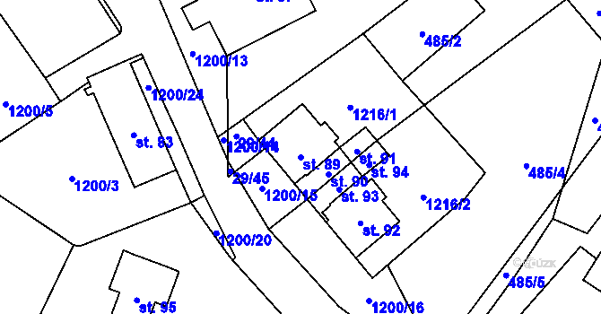 Parcela st. 89 v KÚ Mýto u Hořic na Šumavě, Katastrální mapa