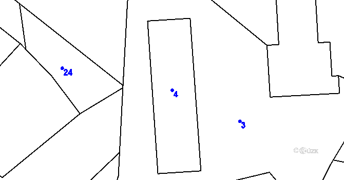 Parcela st. 4 v KÚ Skláře na Šumavě, Katastrální mapa