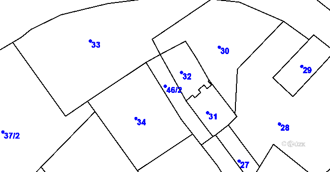 Parcela st. 46/2 v KÚ Skláře na Šumavě, Katastrální mapa