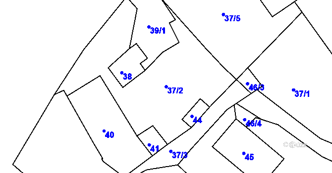 Parcela st. 37/2 v KÚ Skláře na Šumavě, Katastrální mapa