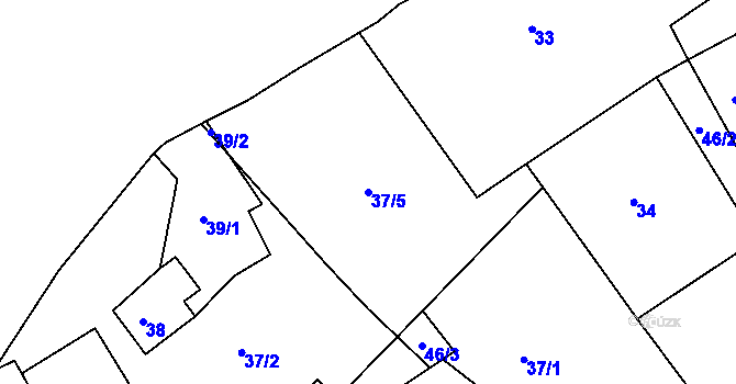 Parcela st. 37/5 v KÚ Skláře na Šumavě, Katastrální mapa