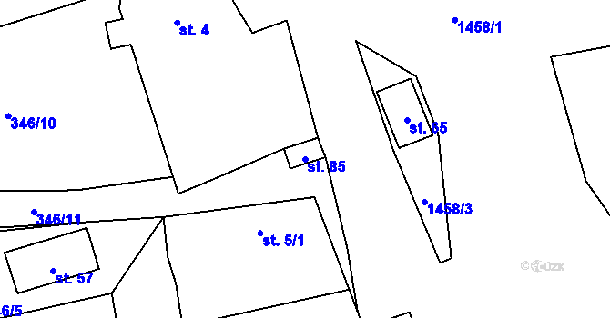 Parcela st. 85 v KÚ Šebanov, Katastrální mapa