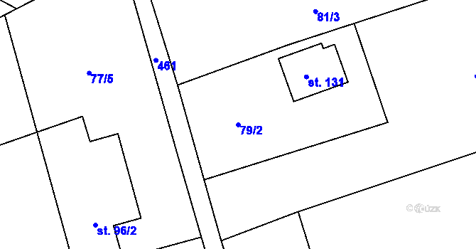 Parcela st. 79/2 v KÚ Hořičky, Katastrální mapa