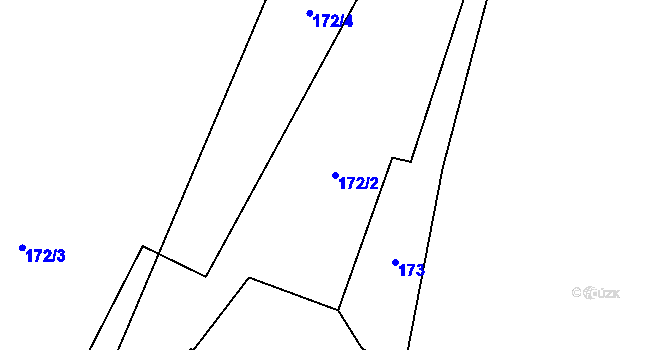 Parcela st. 172/2 v KÚ Hořičky, Katastrální mapa