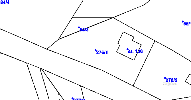 Parcela st. 276/1 v KÚ Hořičky, Katastrální mapa