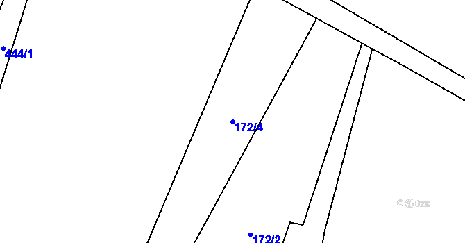 Parcela st. 172/4 v KÚ Hořičky, Katastrální mapa