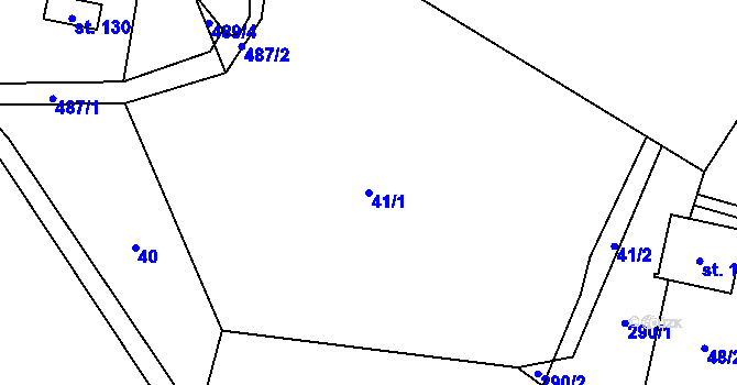 Parcela st. 41/1 v KÚ Hořičky, Katastrální mapa