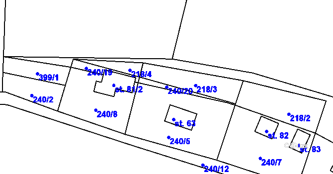 Parcela st. 240/20 v KÚ Chlístov u Hořiček, Katastrální mapa