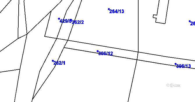 Parcela st. 306/12 v KÚ Chlístov u Hořiček, Katastrální mapa