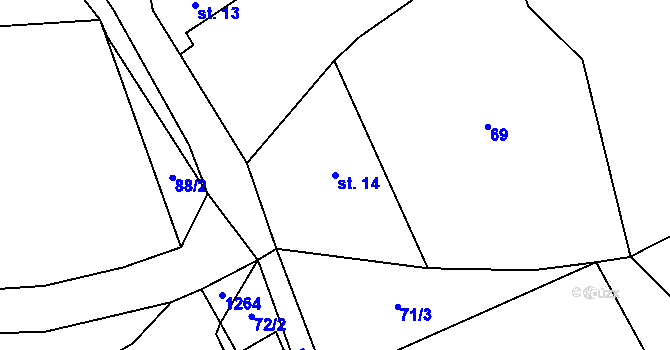 Parcela st. 14 v KÚ Litoboř, Katastrální mapa