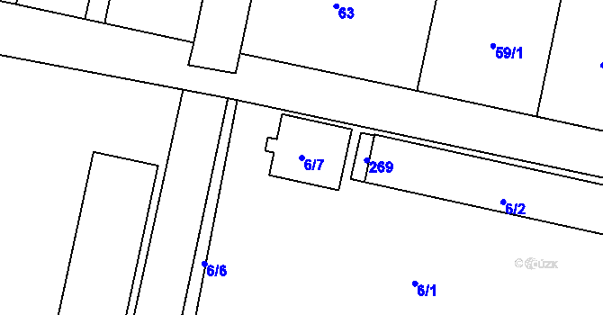 Parcela st. 6/7 v KÚ Brozánky, Katastrální mapa