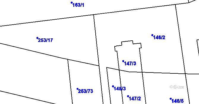 Parcela st. 148/5 v KÚ Brozánky, Katastrální mapa