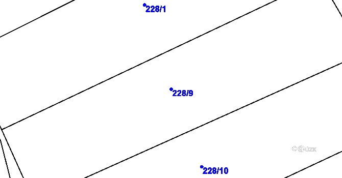 Parcela st. 228/9 v KÚ Brozánky, Katastrální mapa