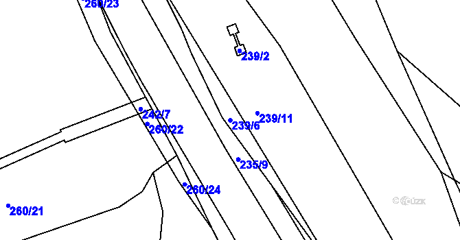 Parcela st. 239/6 v KÚ Brozánky, Katastrální mapa