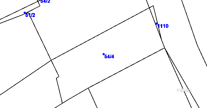 Parcela st. 54/4 v KÚ Hořín, Katastrální mapa