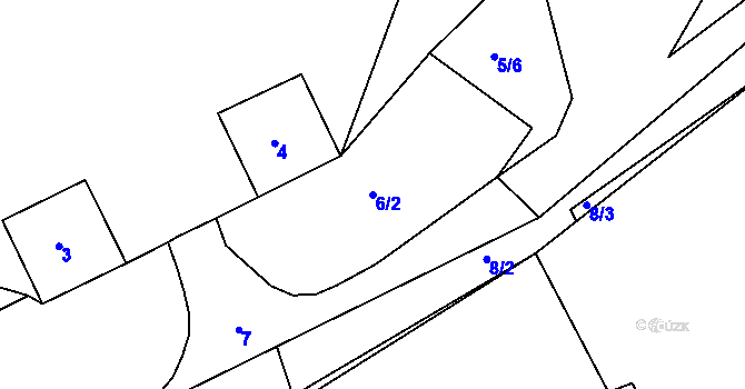 Parcela st. 6/2 v KÚ Hořín, Katastrální mapa