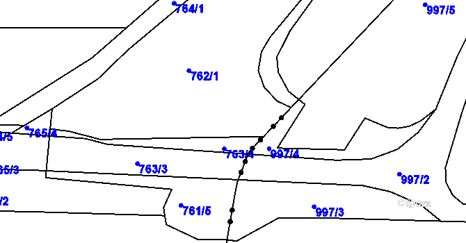 Parcela st. 761/4 v KÚ Vrbno u Mělníka, Katastrální mapa