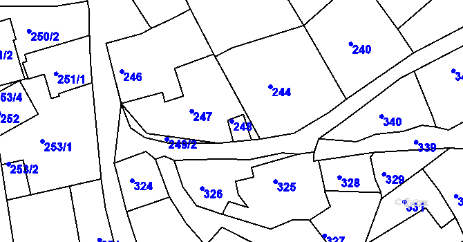 Parcela st. 248 v KÚ Hořovice, Katastrální mapa