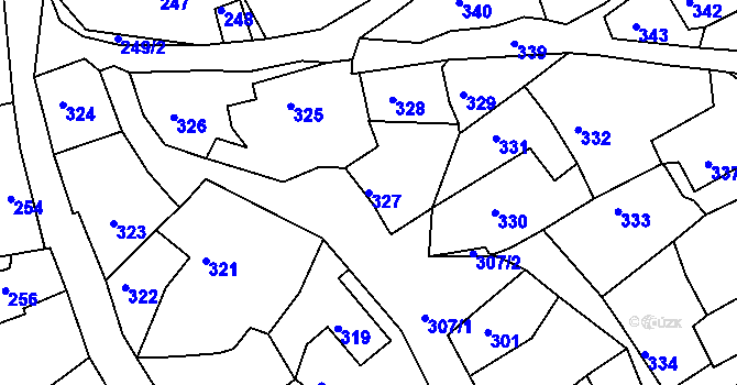 Parcela st. 327 v KÚ Hořovice, Katastrální mapa