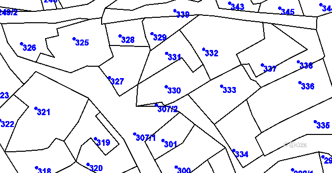 Parcela st. 330 v KÚ Hořovice, Katastrální mapa