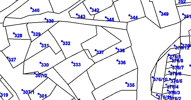 Parcela st. 337 v KÚ Hořovice, Katastrální mapa