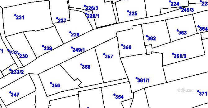 Parcela st. 357 v KÚ Hořovice, Katastrální mapa