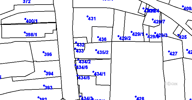 Parcela st. 435/2 v KÚ Hořovice, Katastrální mapa