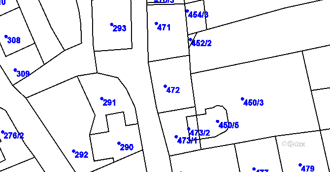 Parcela st. 472 v KÚ Hořovice, Katastrální mapa
