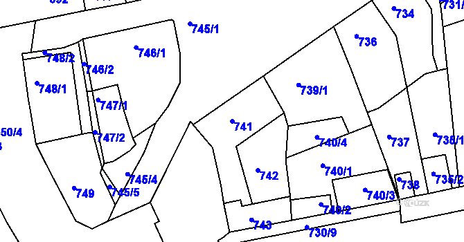 Parcela st. 741 v KÚ Hořovice, Katastrální mapa