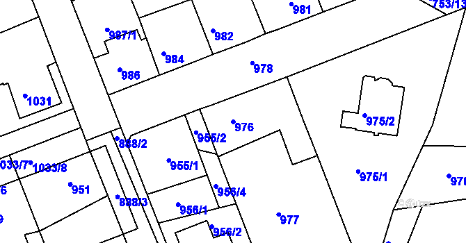 Parcela st. 976 v KÚ Hořovice, Katastrální mapa