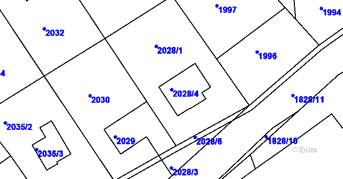 Parcela st. 2028/4 v KÚ Hořovice, Katastrální mapa