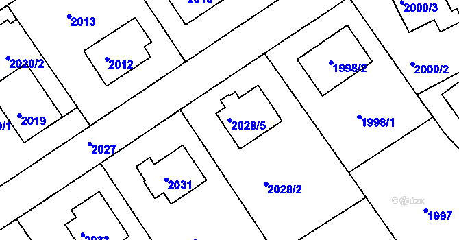 Parcela st. 2028/5 v KÚ Hořovice, Katastrální mapa