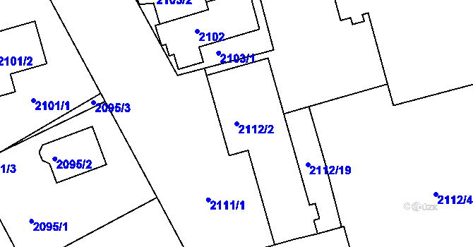 Parcela st. 2112/2 v KÚ Hořovice, Katastrální mapa