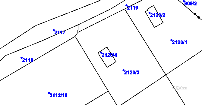 Parcela st. 2120/4 v KÚ Hořovice, Katastrální mapa
