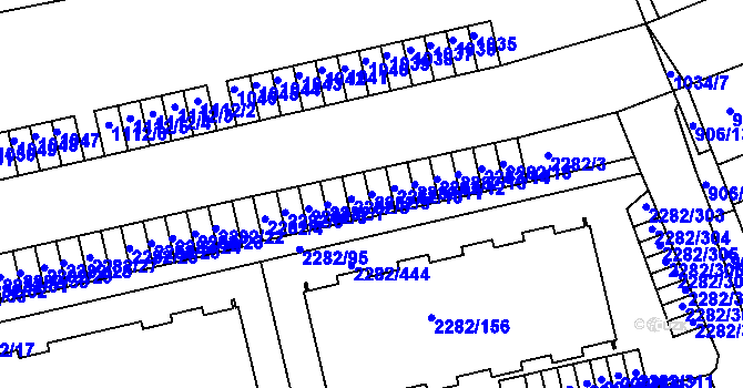 Parcela st. 2282/9 v KÚ Hořovice, Katastrální mapa