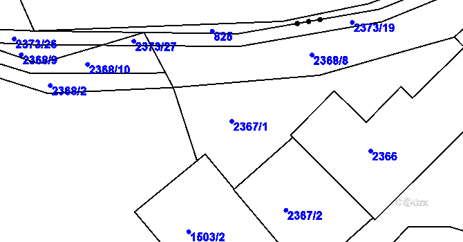 Parcela st. 2367/1 v KÚ Hořovice, Katastrální mapa
