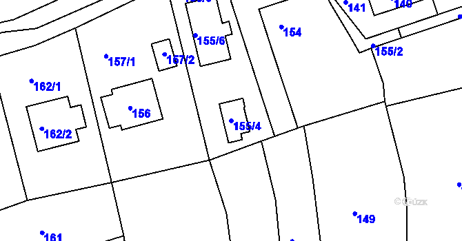Parcela st. 155/4 v KÚ Hořovice, Katastrální mapa