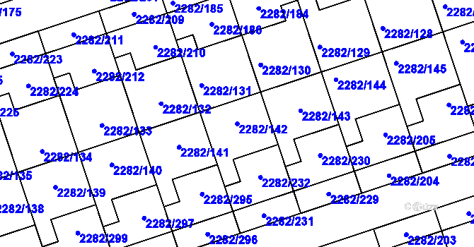 Parcela st. 2282/142 v KÚ Hořovice, Katastrální mapa