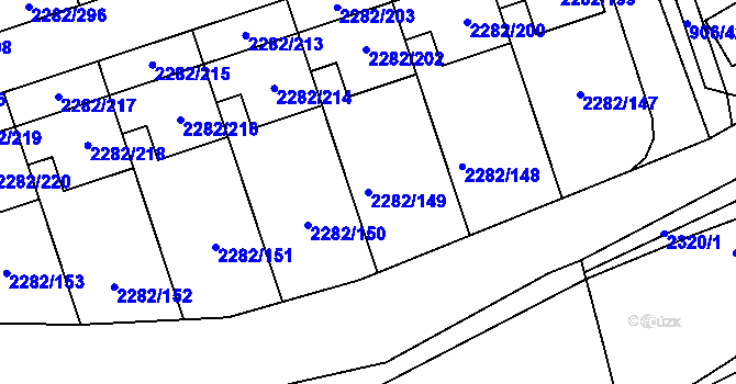 Parcela st. 2282/149 v KÚ Hořovice, Katastrální mapa
