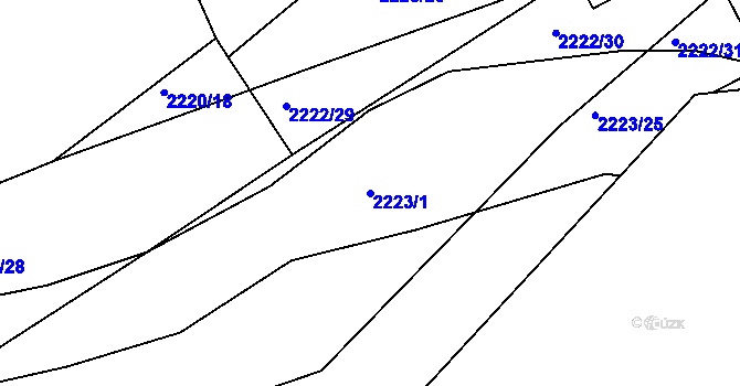 Parcela st. 2223/1 v KÚ Hořovice, Katastrální mapa
