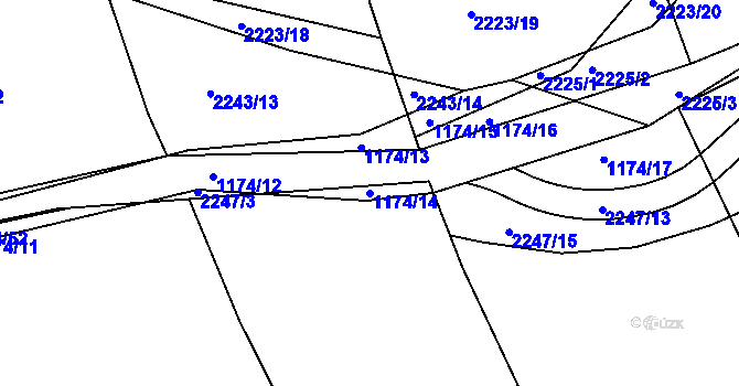 Parcela st. 1174/14 v KÚ Hořovice, Katastrální mapa