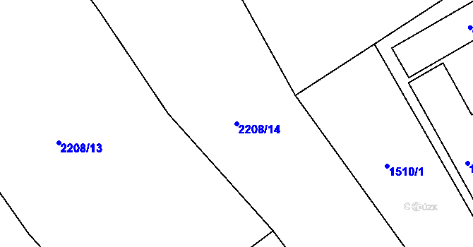 Parcela st. 2208/14 v KÚ Hořovice, Katastrální mapa