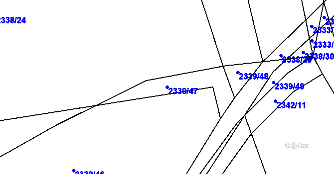 Parcela st. 2339/47 v KÚ Hořovice, Katastrální mapa