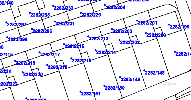 Parcela st. 2282/214 v KÚ Hořovice, Katastrální mapa