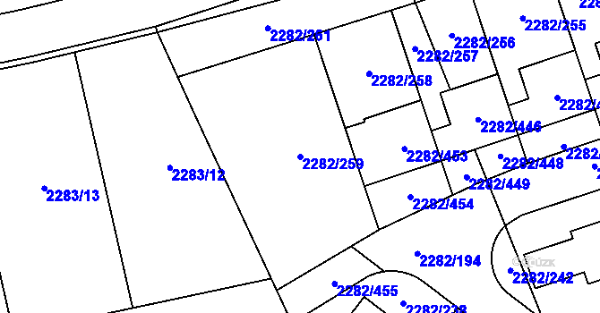 Parcela st. 2282/259 v KÚ Hořovice, Katastrální mapa