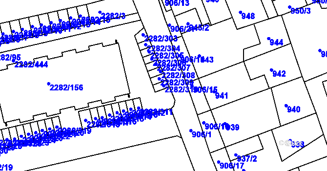 Parcela st. 2282/310 v KÚ Hořovice, Katastrální mapa