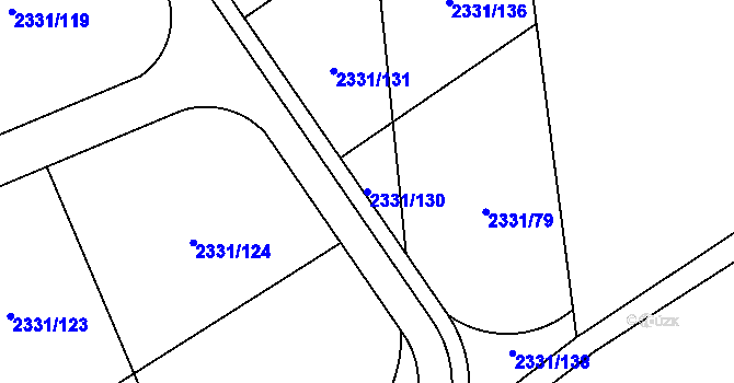 Parcela st. 2331/130 v KÚ Hořovice, Katastrální mapa